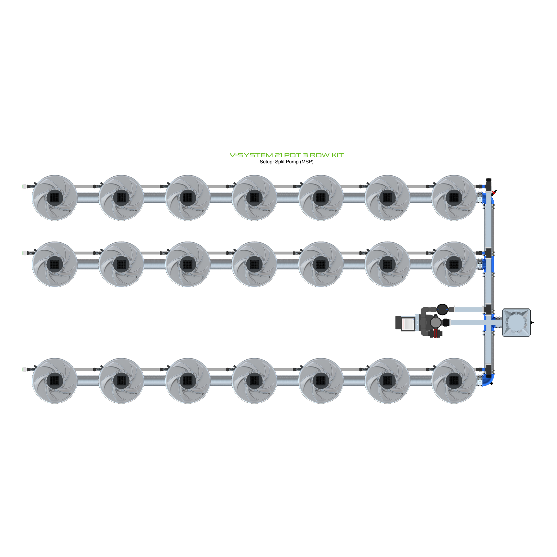 V-SYSTEM 21 Pot 3 Row Kit