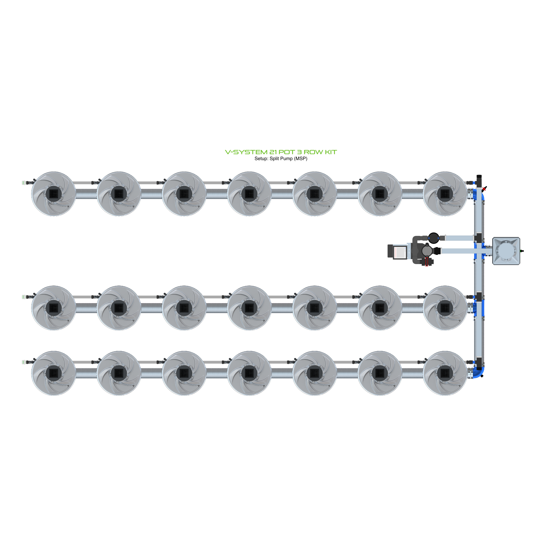 V-SYSTEM 21 Pot 3 Row Kit