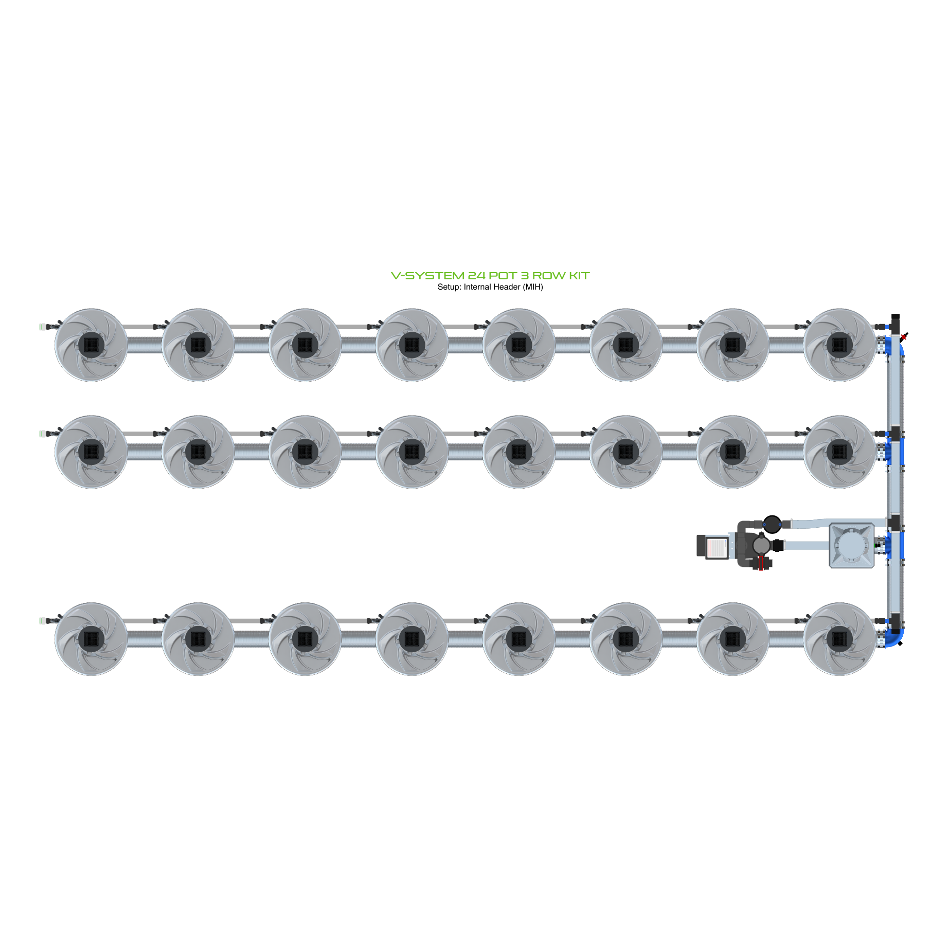 V-SYSTEM 24 Pot 3 Row Kit