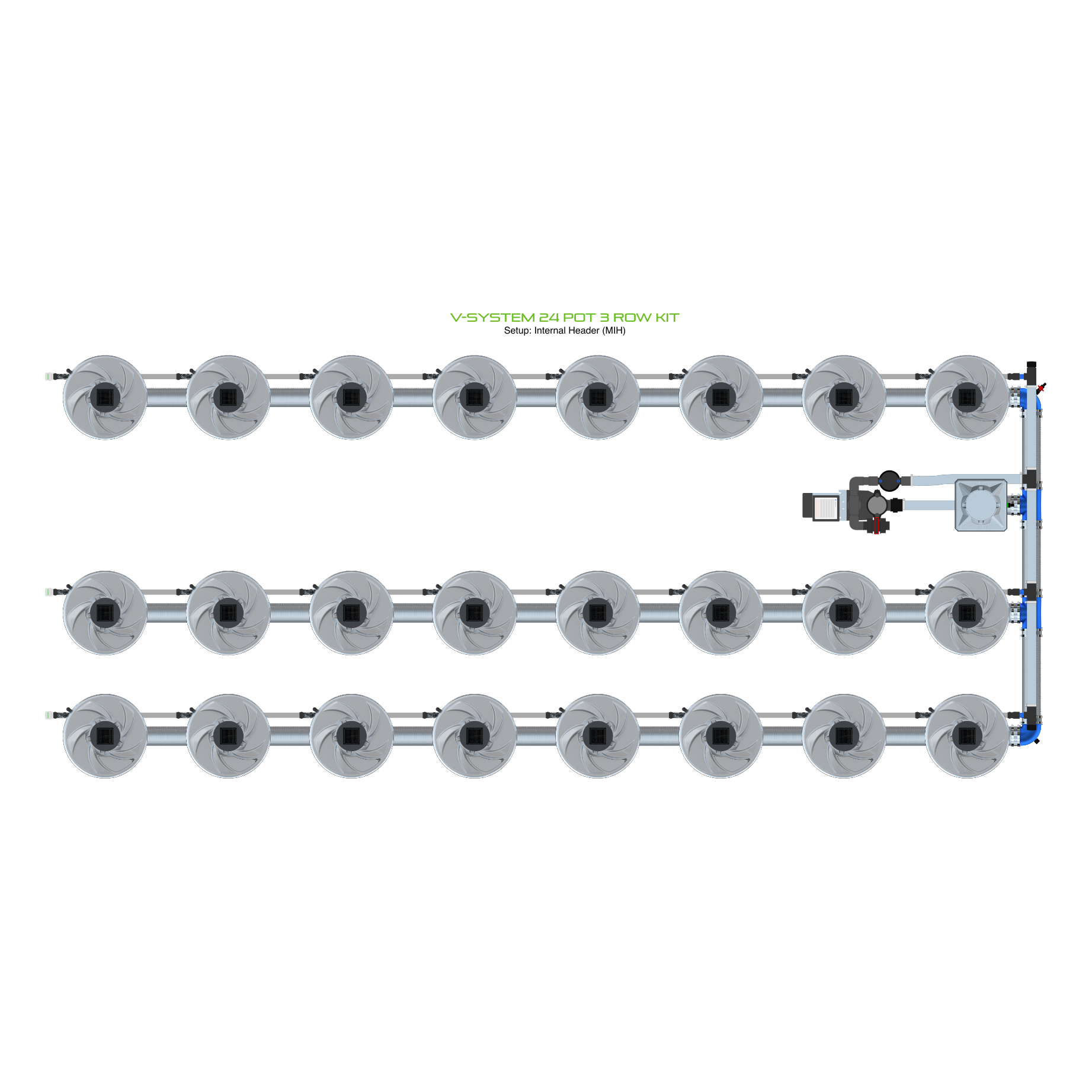 V-SYSTEM 24 Pot 3 Row Kit