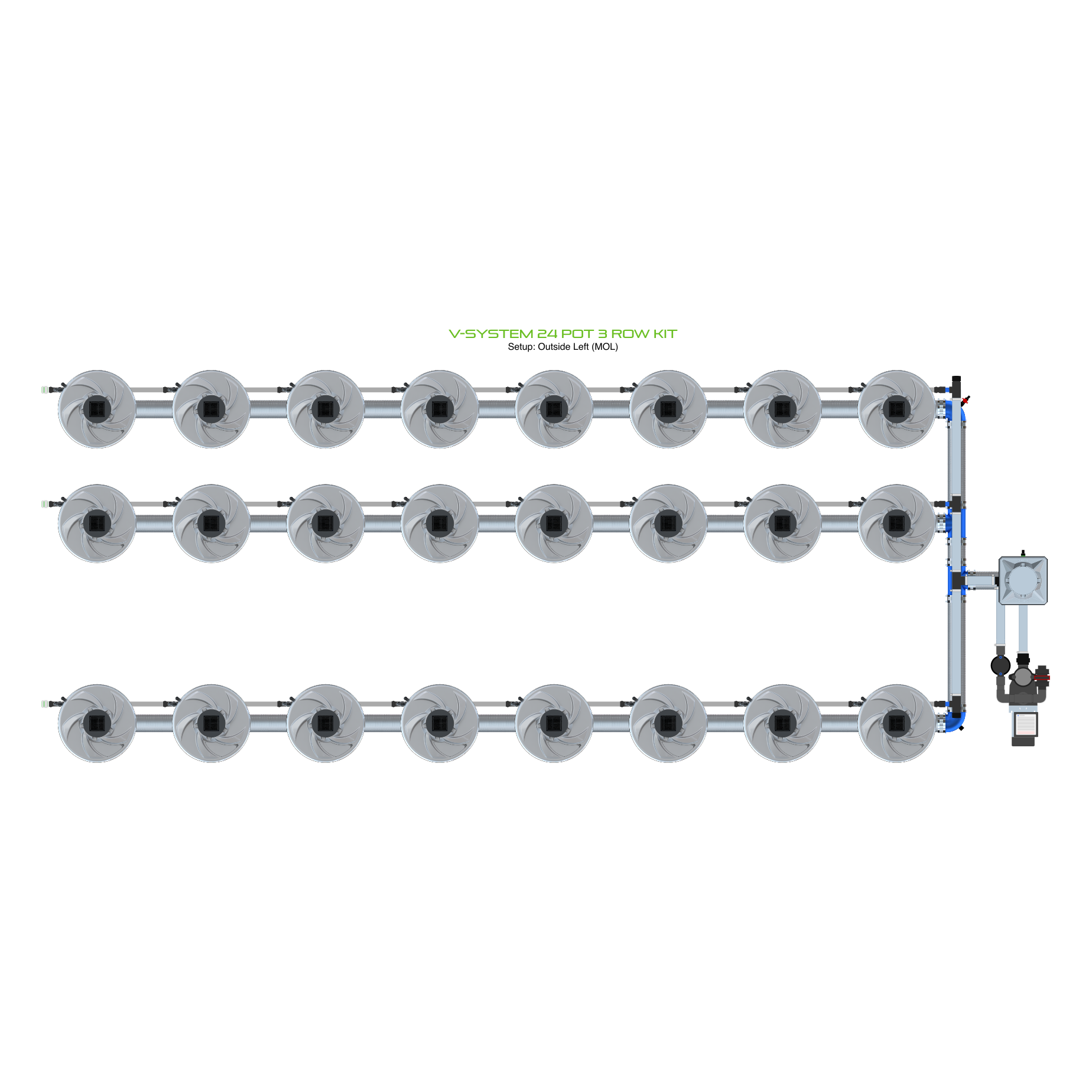 V-SYSTEM 24 Pot 3 Row Kit