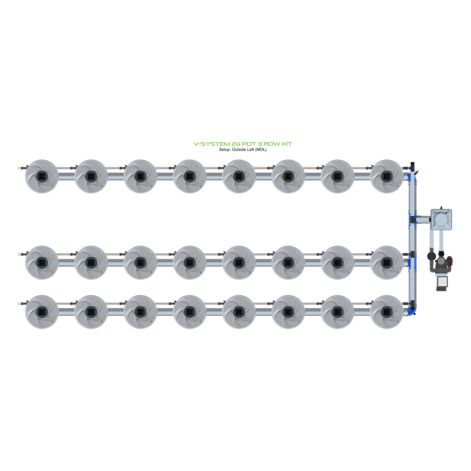 V-SYSTEM 24 Pot 3 Row Kit