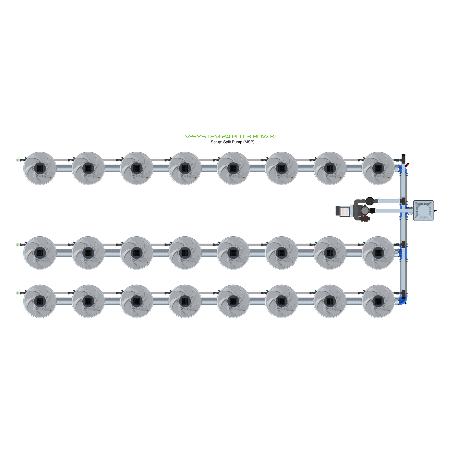 V-SYSTEM 24 Pot 3 Row Kit