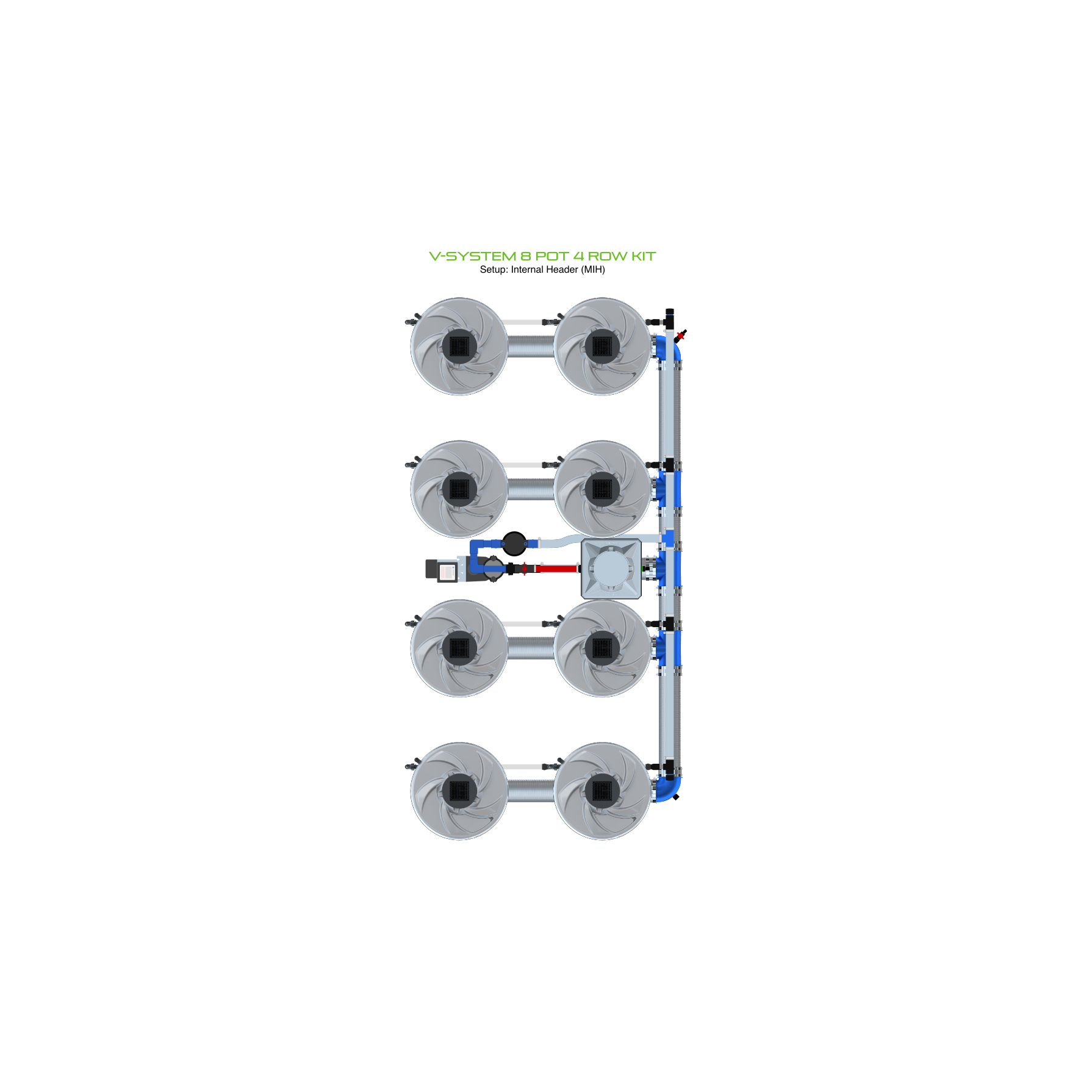 V-SYSTEM 8 Pot 4 Row Kit