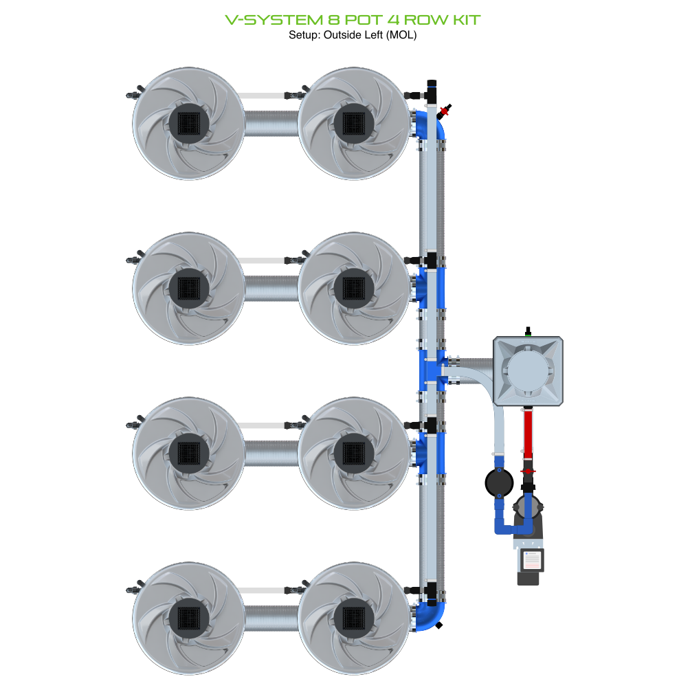 V-SYSTEM 8 Pot 4 Row Kit