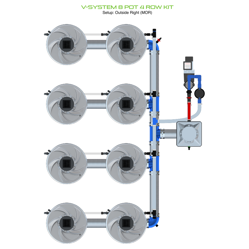 V-SYSTEM 8 Pot 4 Row Kit
