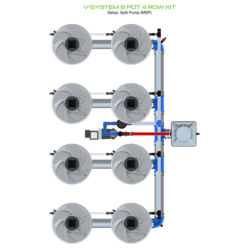 V-SYSTEM 8 Pot 4 Row Kit