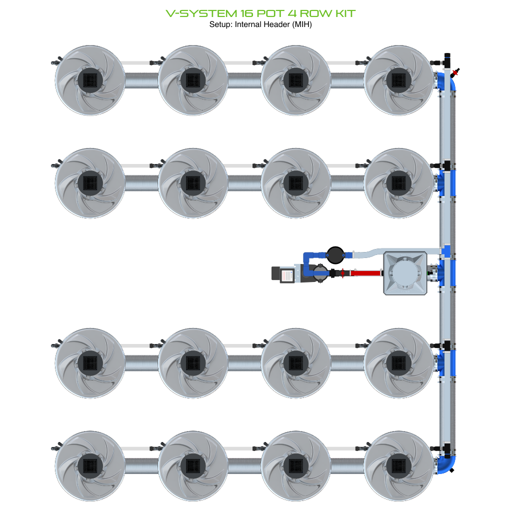 V-SYSTEM 16 Pot 4 Row Kit