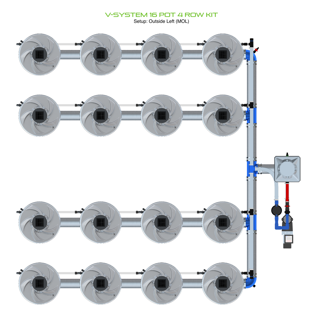 V-SYSTEM 16 Pot 4 Row Kit