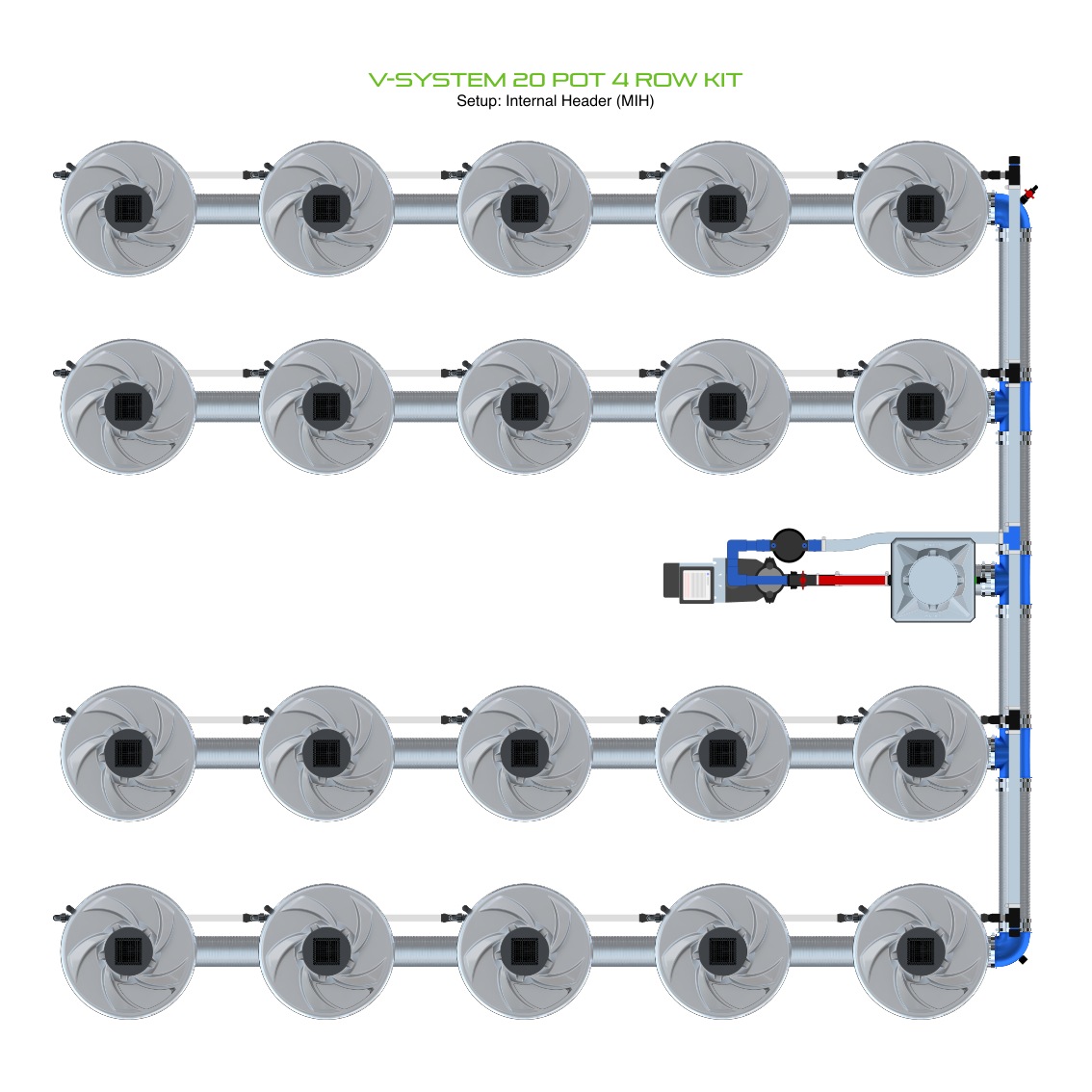 V-SYSTEM 20 Pot 4 Row Kit