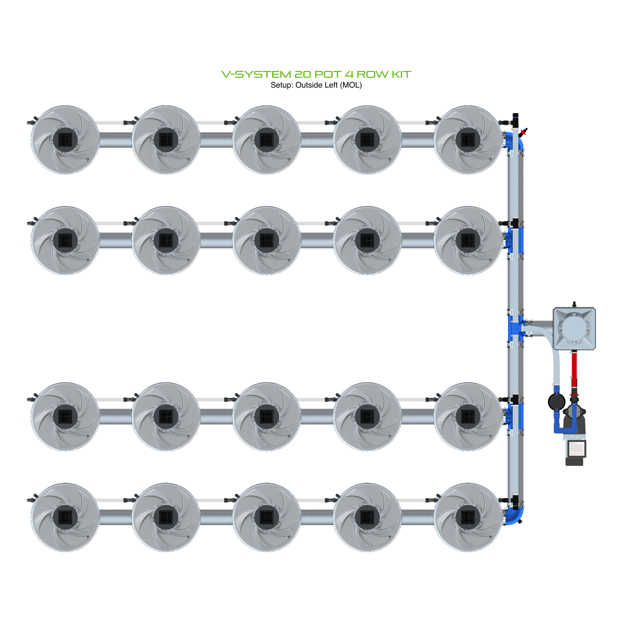 V-SYSTEM 20 Pot 4 Row Kit