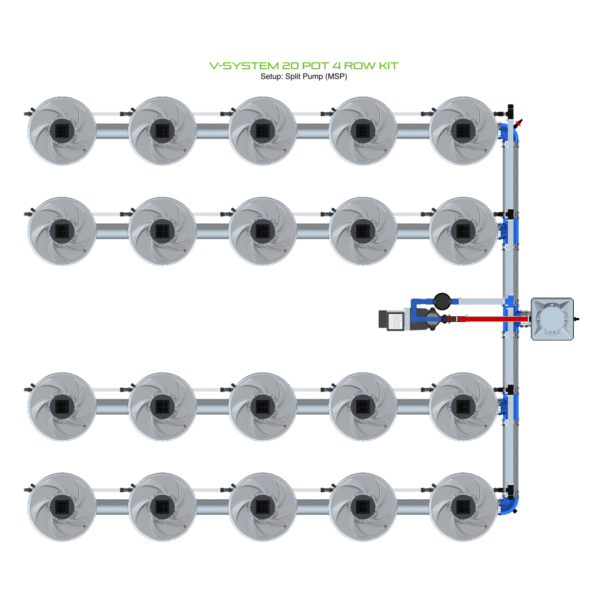 V-SYSTEM 20 Pot 4 Row Kit