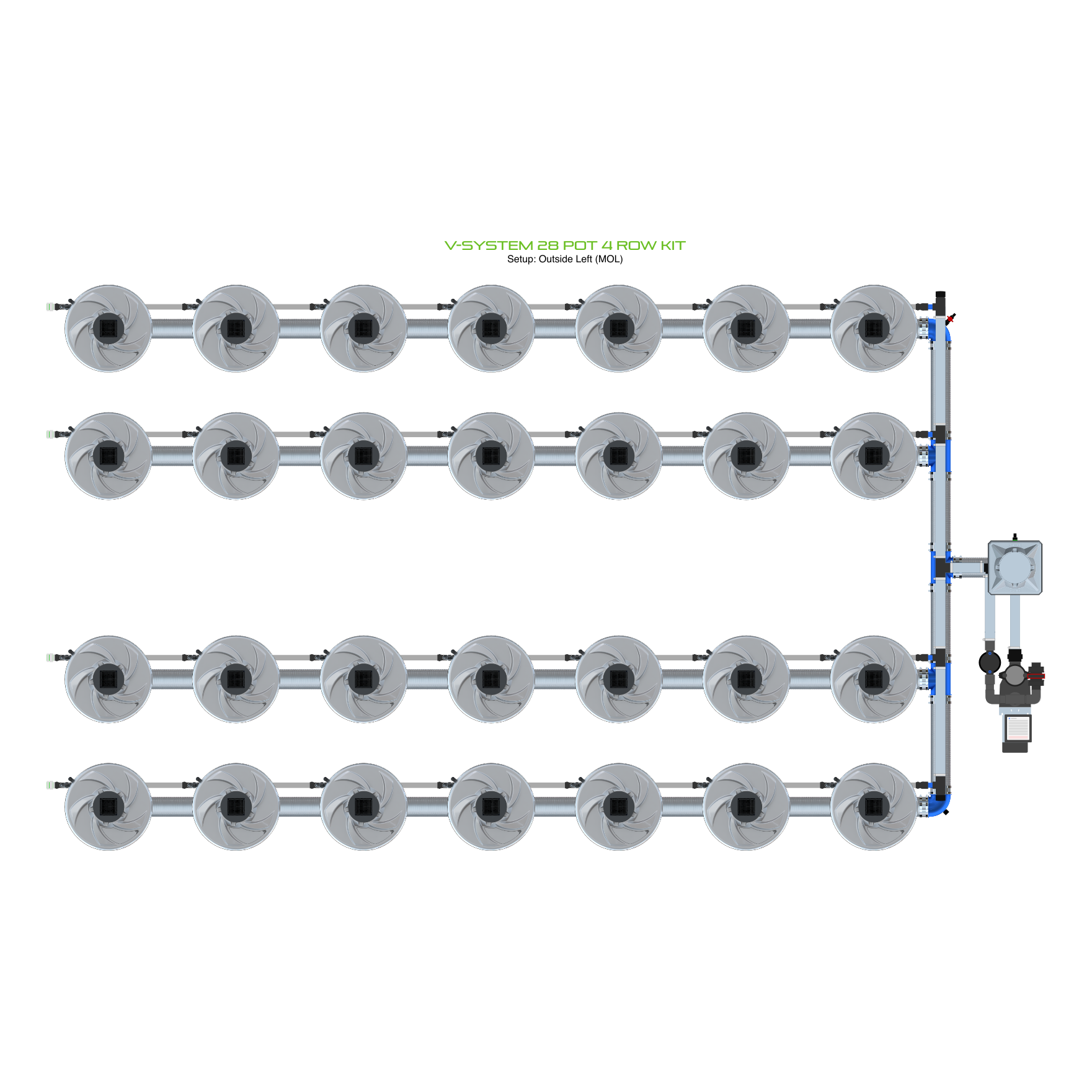 V-SYSTEM 28 Pot 4 Row Kit