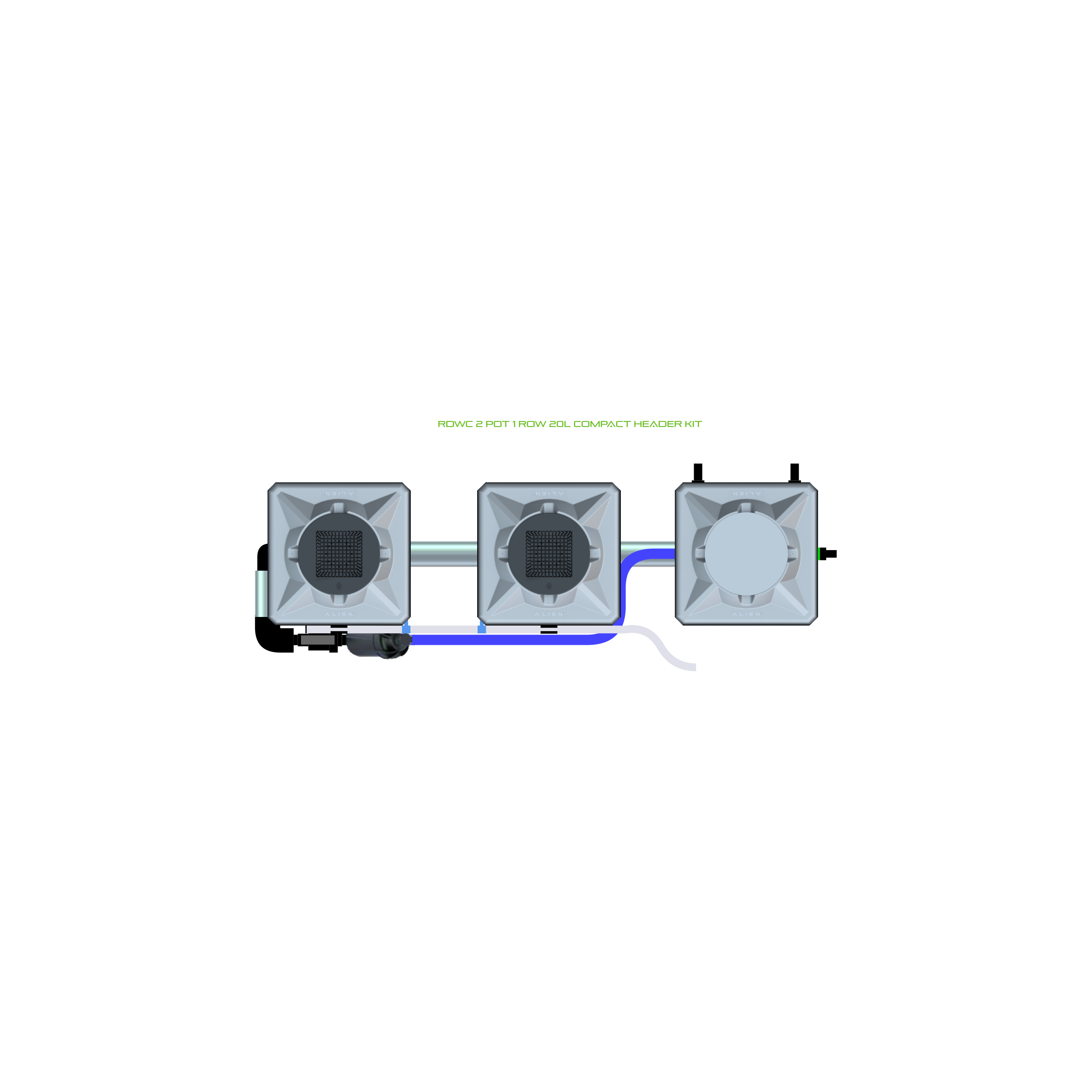 RDWC 2 Pot 1 Row Kit