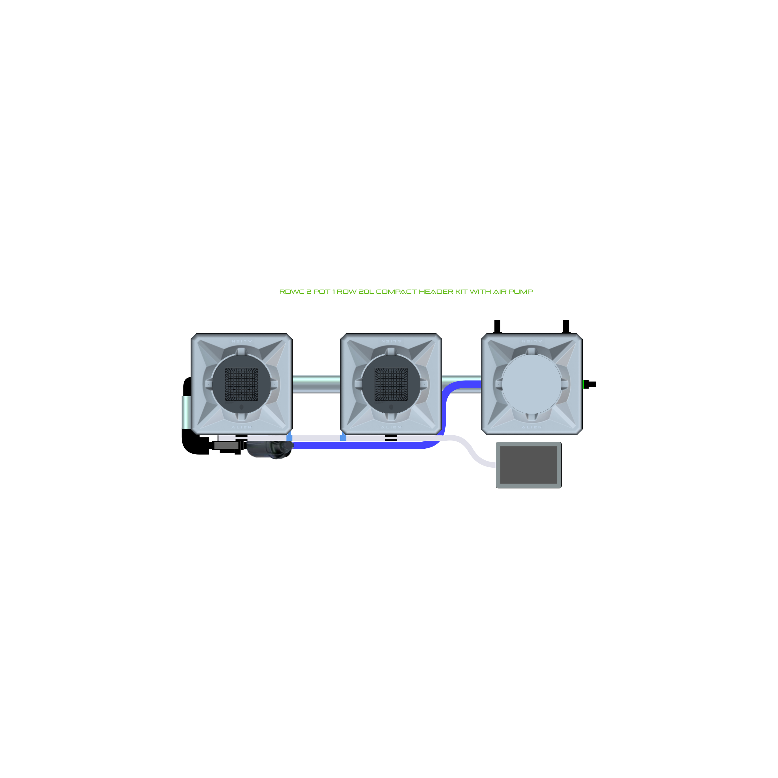 RDWC 2 Pot 1 Row Kit