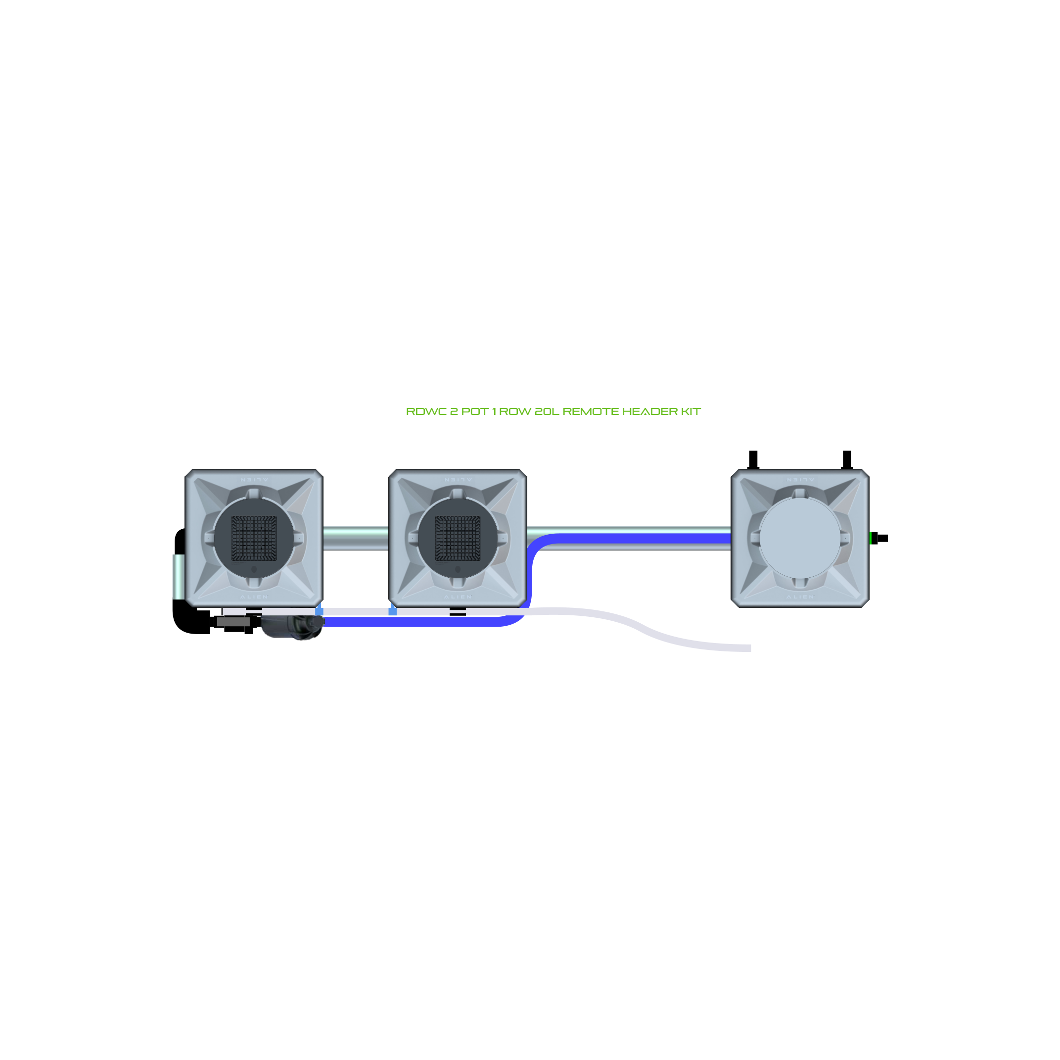 RDWC 2 Pot 1 Row Kit