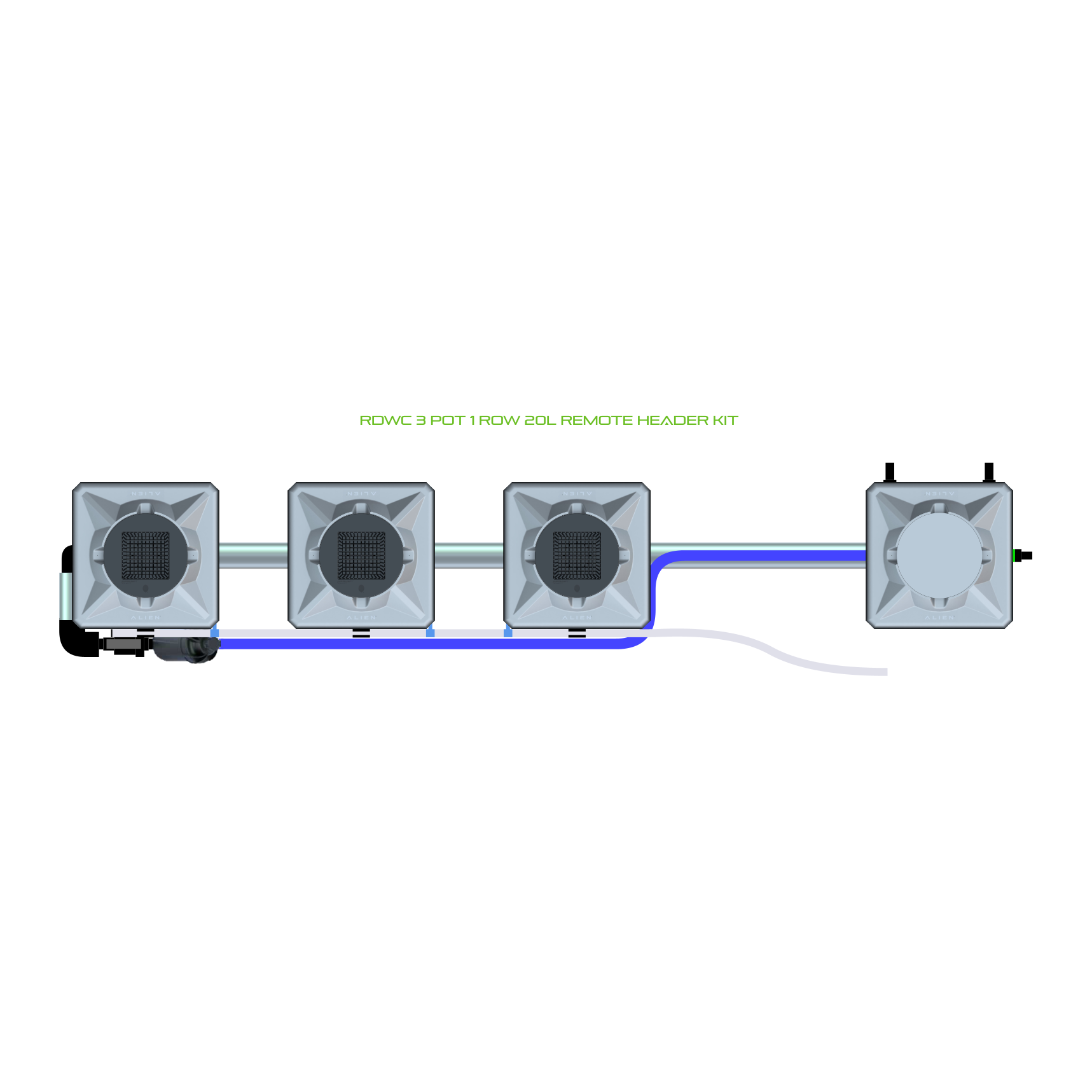 RDWC 3 Pot 1 Row Kit