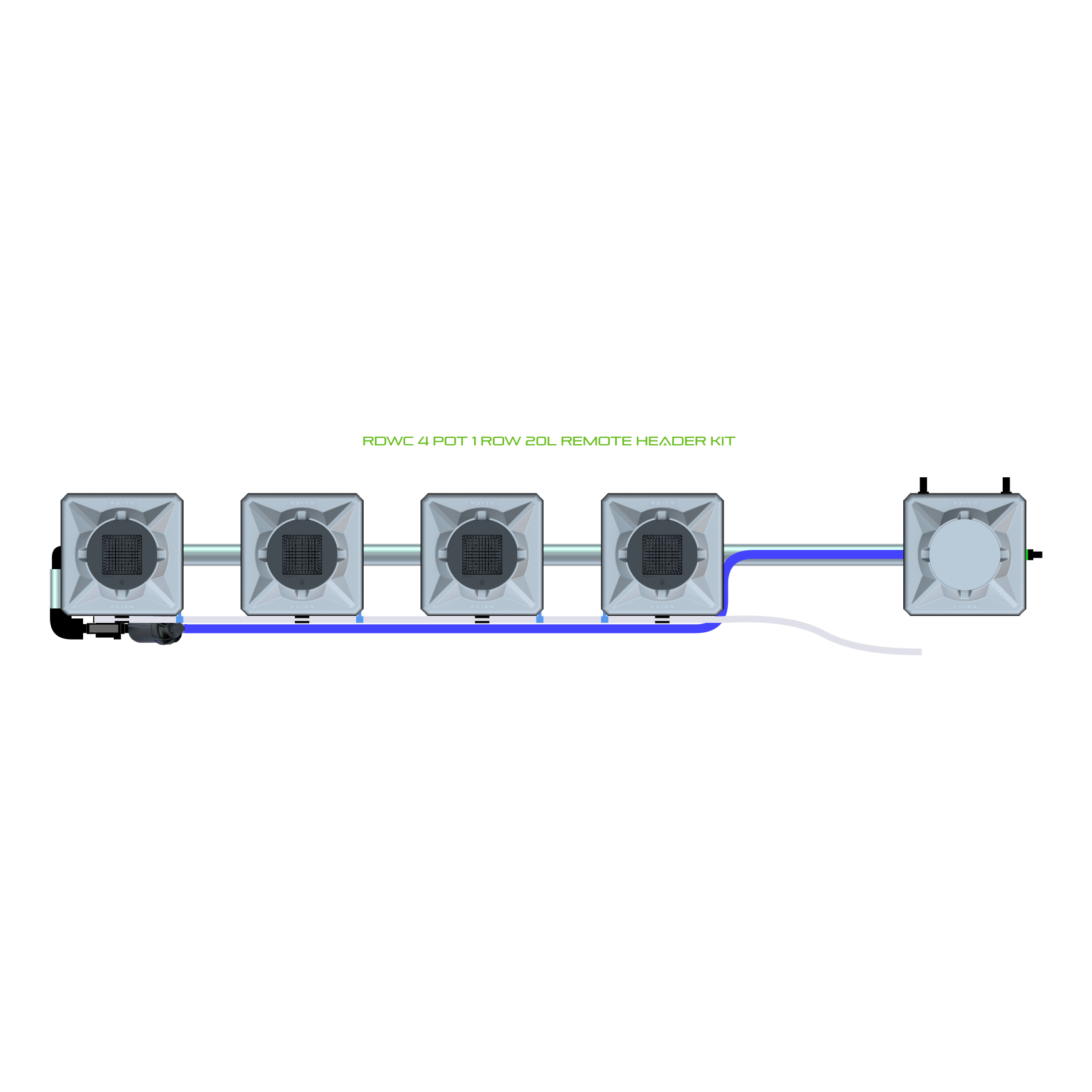 RDWC 4 Pot 1 Row Kit