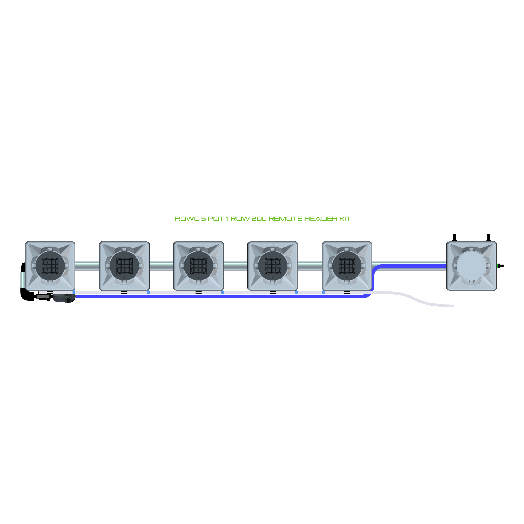 RDWC 5 Pot 1 Row Kit