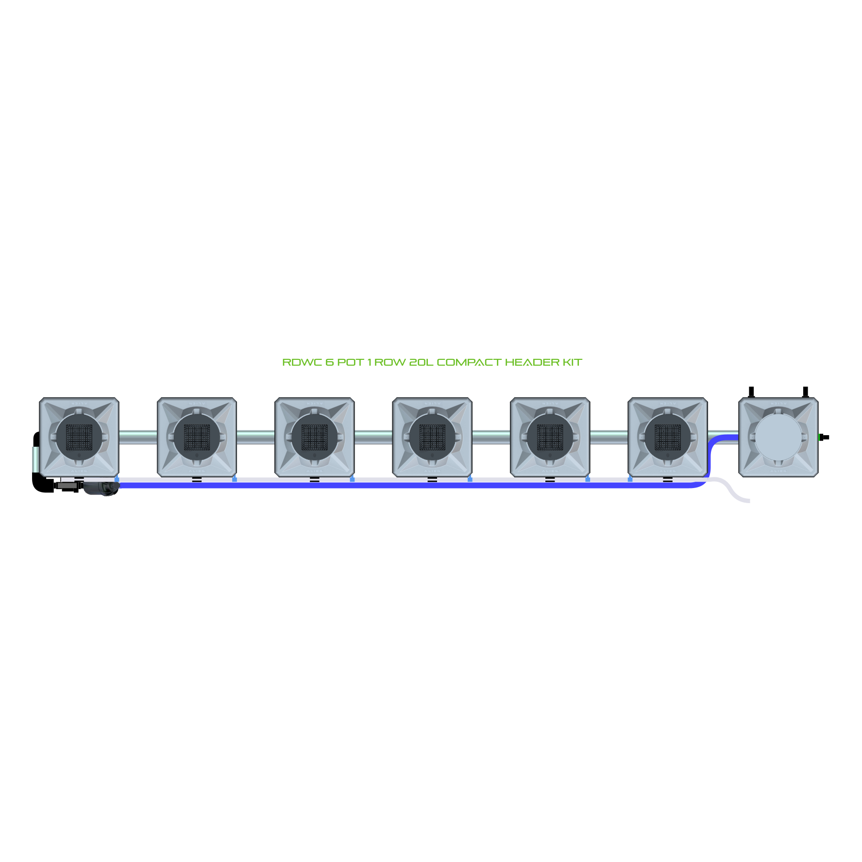 RDWC 6 Pot 1 Row Kit