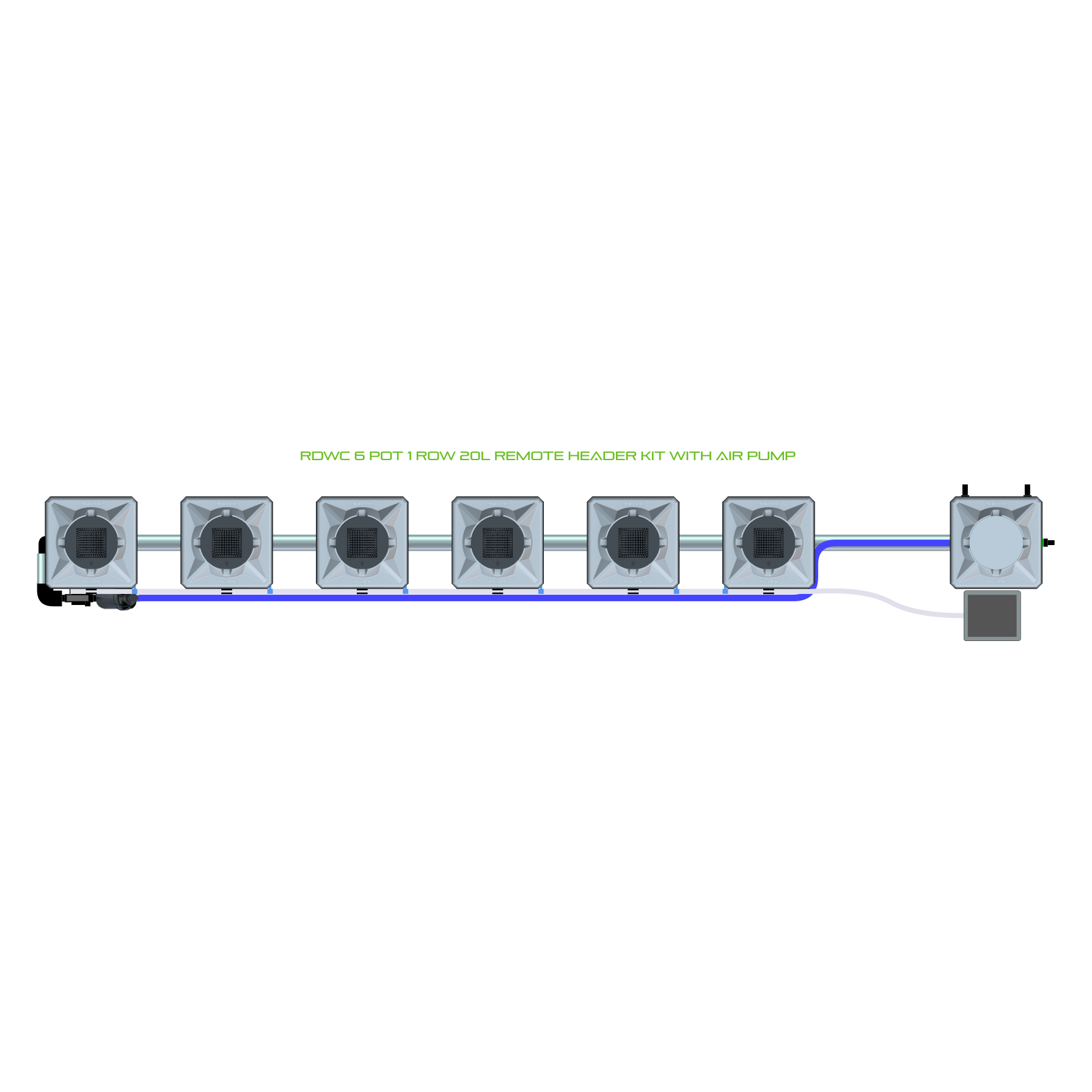 RDWC 6 Pot 1 Row Kit
