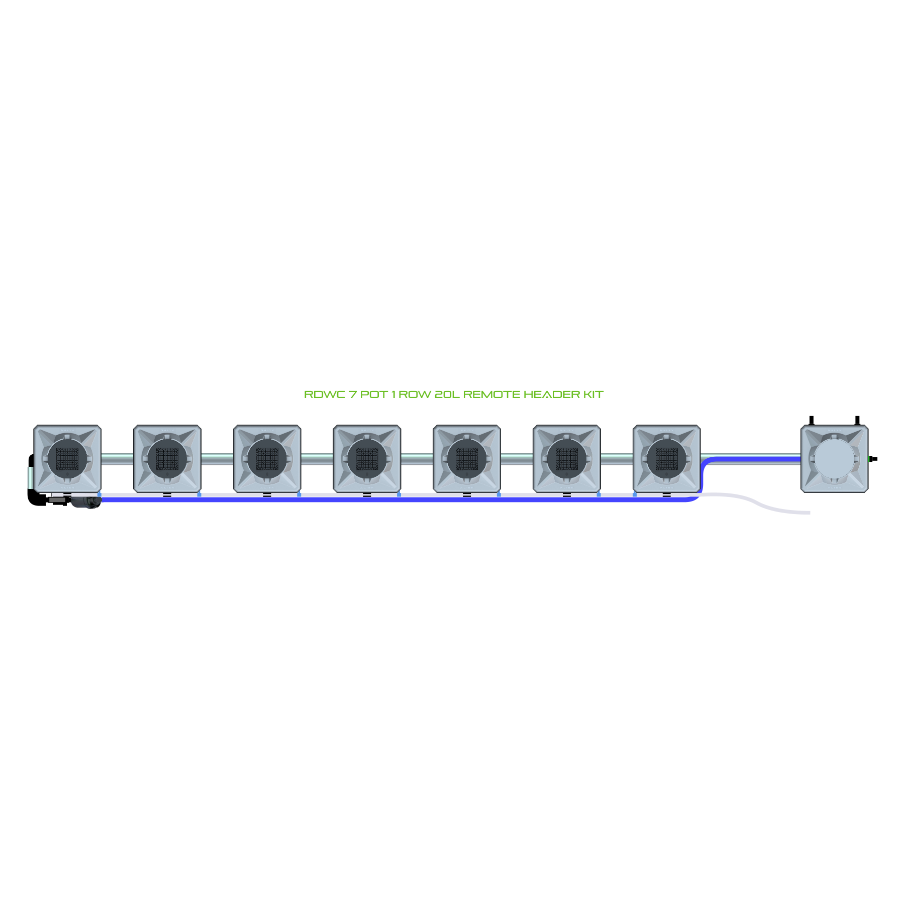 RDWC 7 Pot 1 Row Kit
