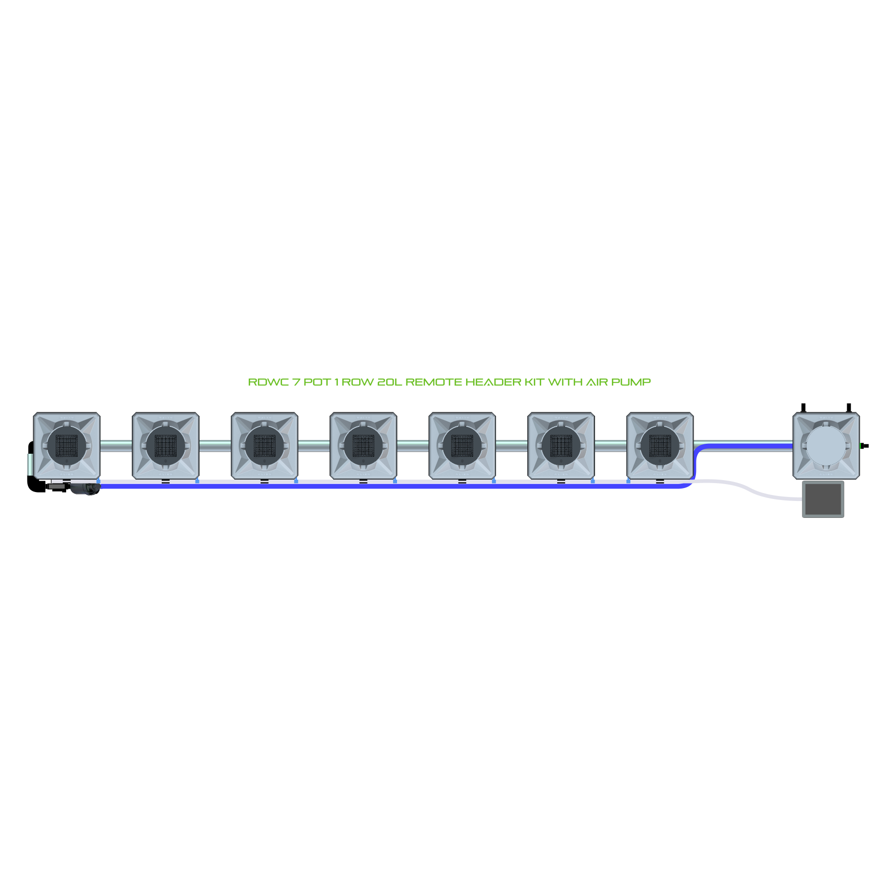 RDWC 7 Pot 1 Row Kit