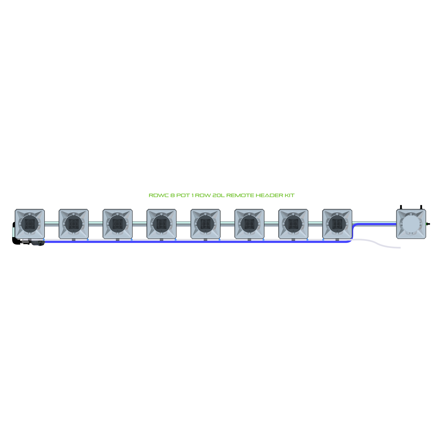 RDWC 8 Pot 1 Row Kit