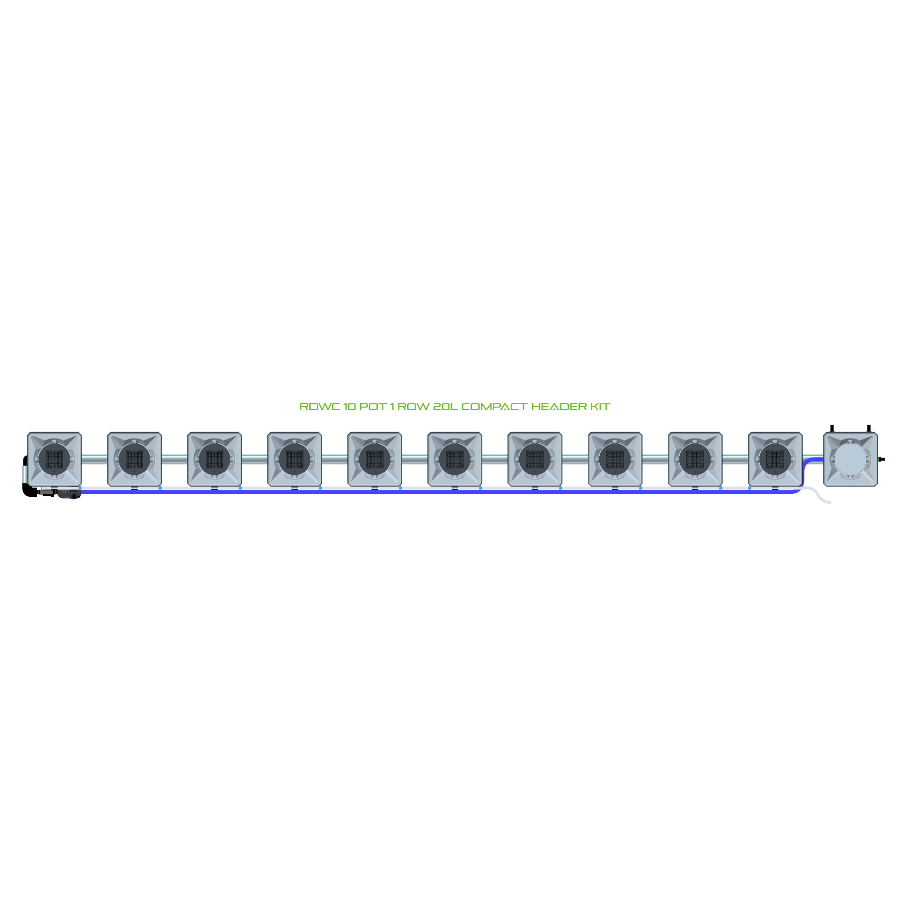 RDWC 10 Pot 1 Row Kit