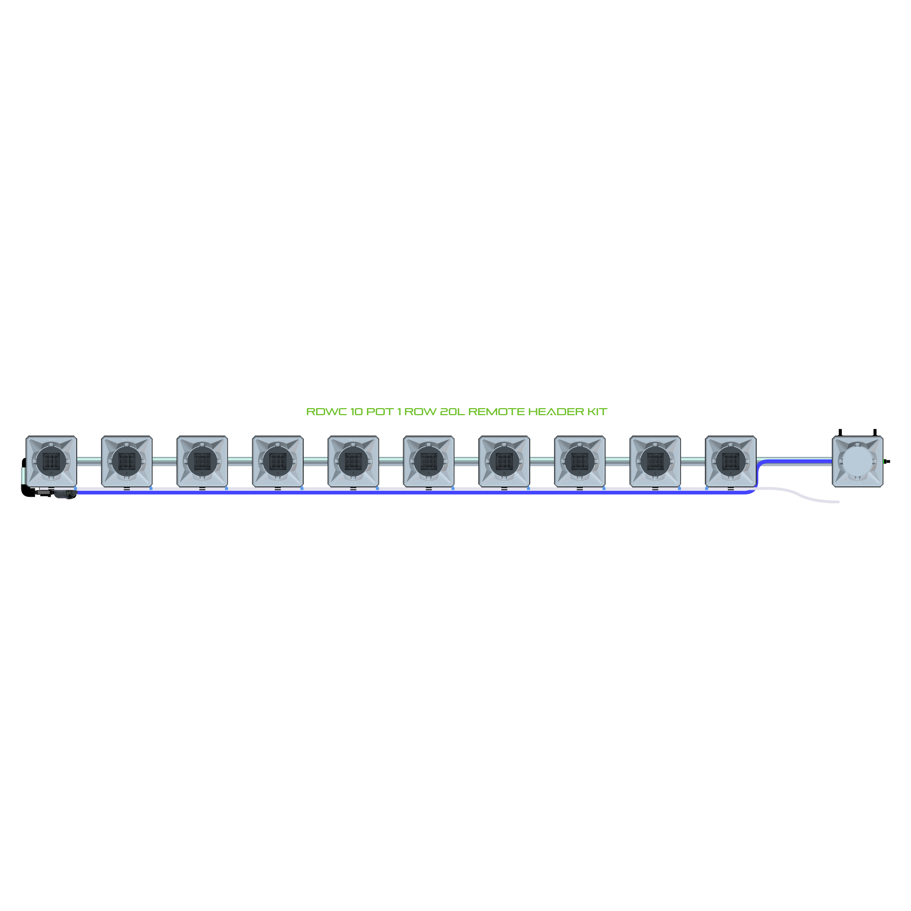 RDWC 10 Pot 1 Row Kit
