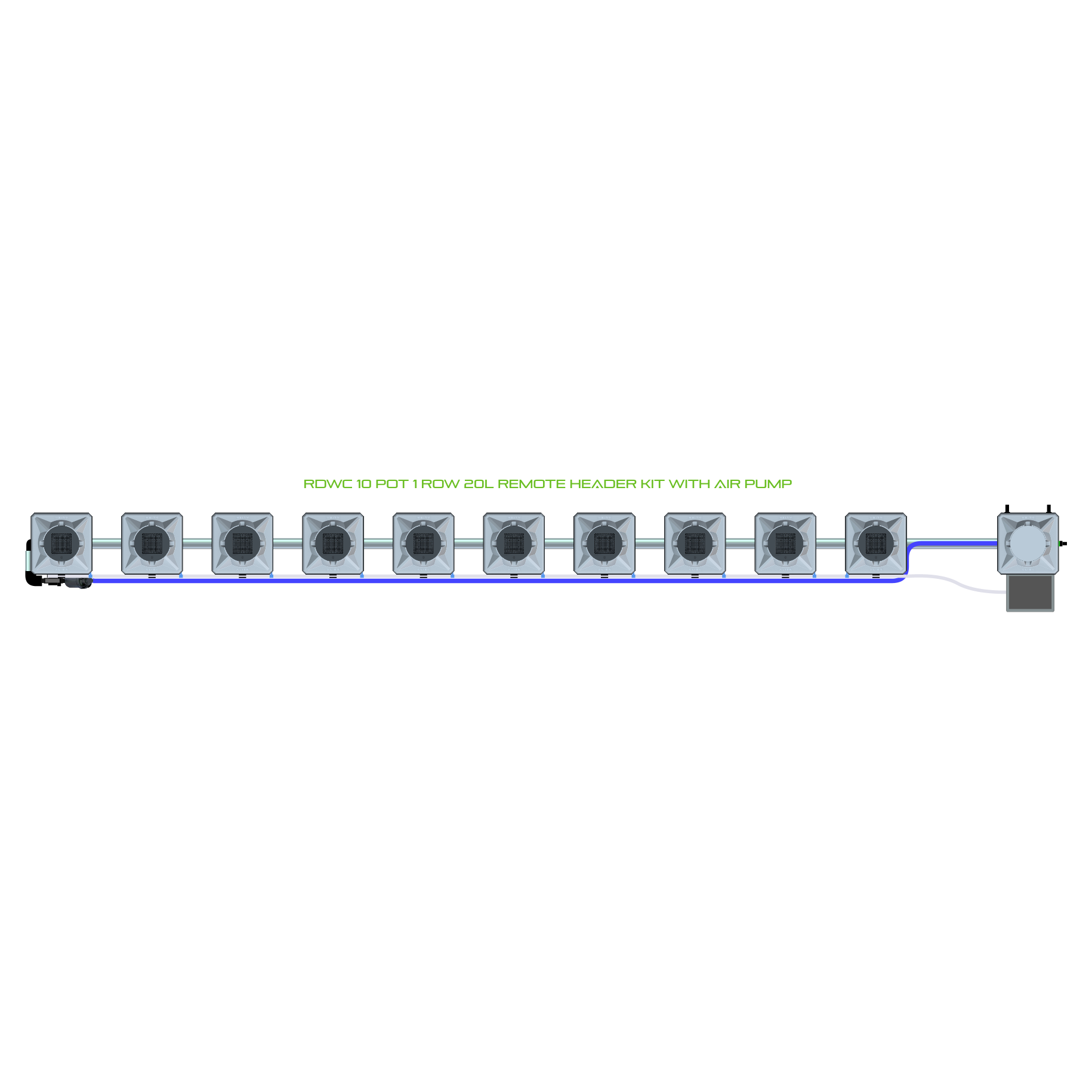 RDWC 10 Pot 1 Row Kit