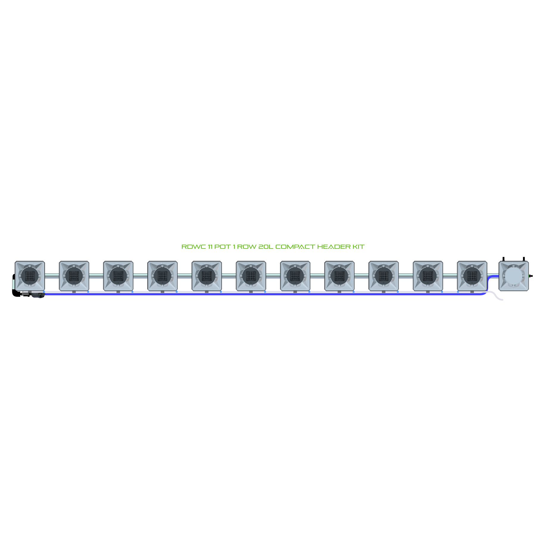 RDWC 11 Pot 1 Row Kit