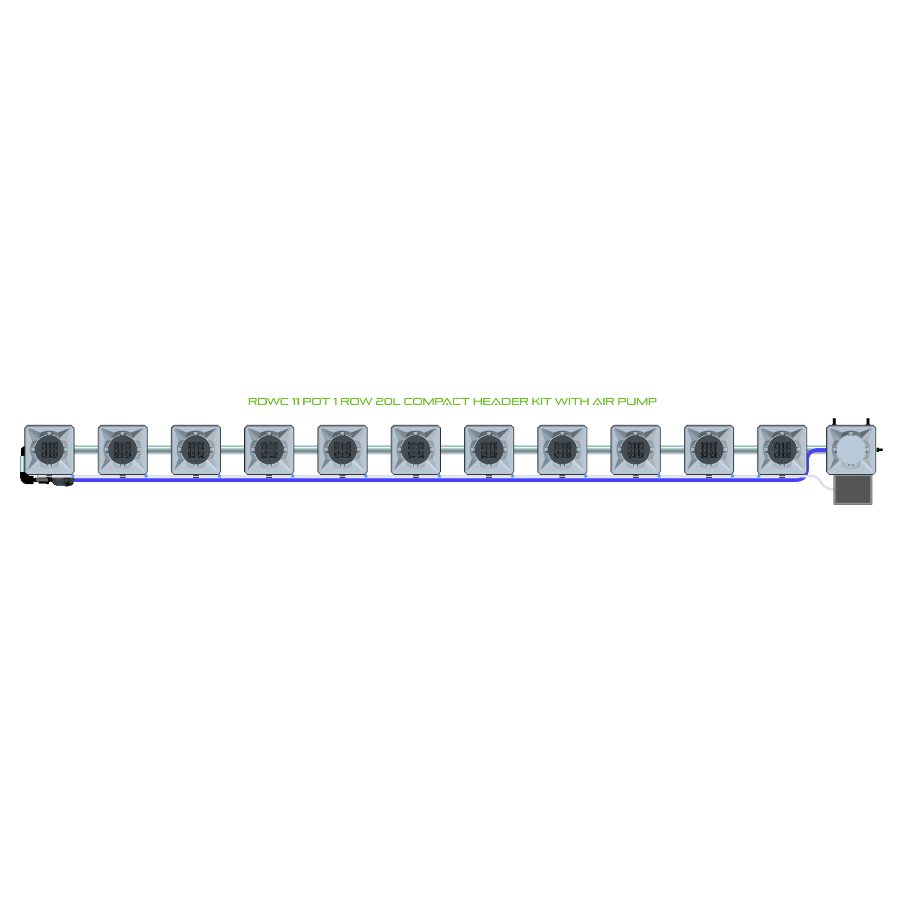 RDWC 11 Pot 1 Row Kit