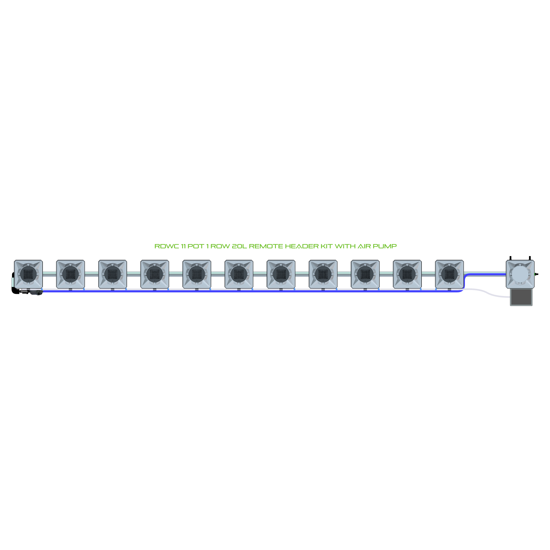 RDWC 11 Pot 1 Row Kit