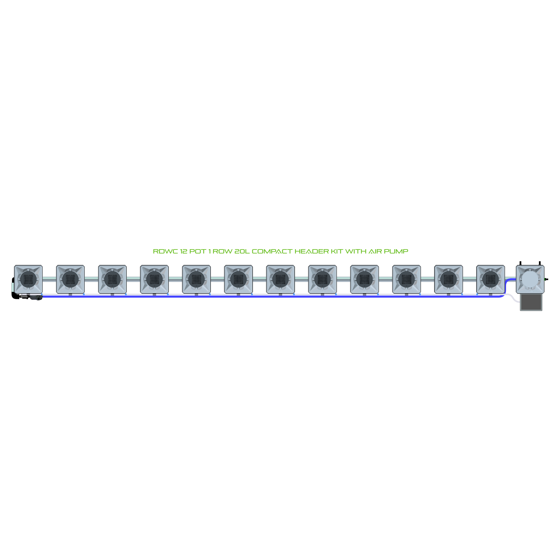RDWC 12 Pot 1 Row Kit