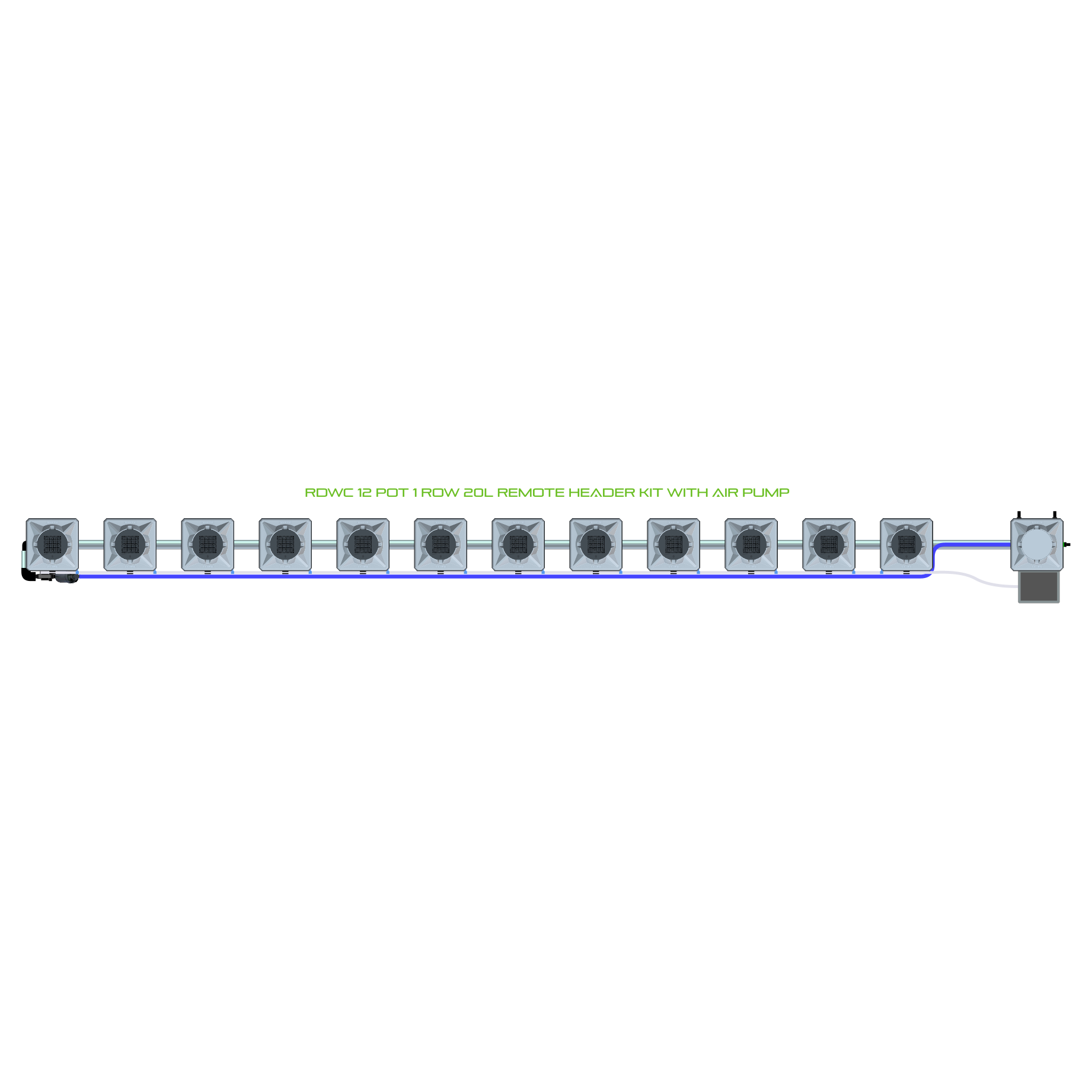 RDWC 12 Pot 1 Row Kit