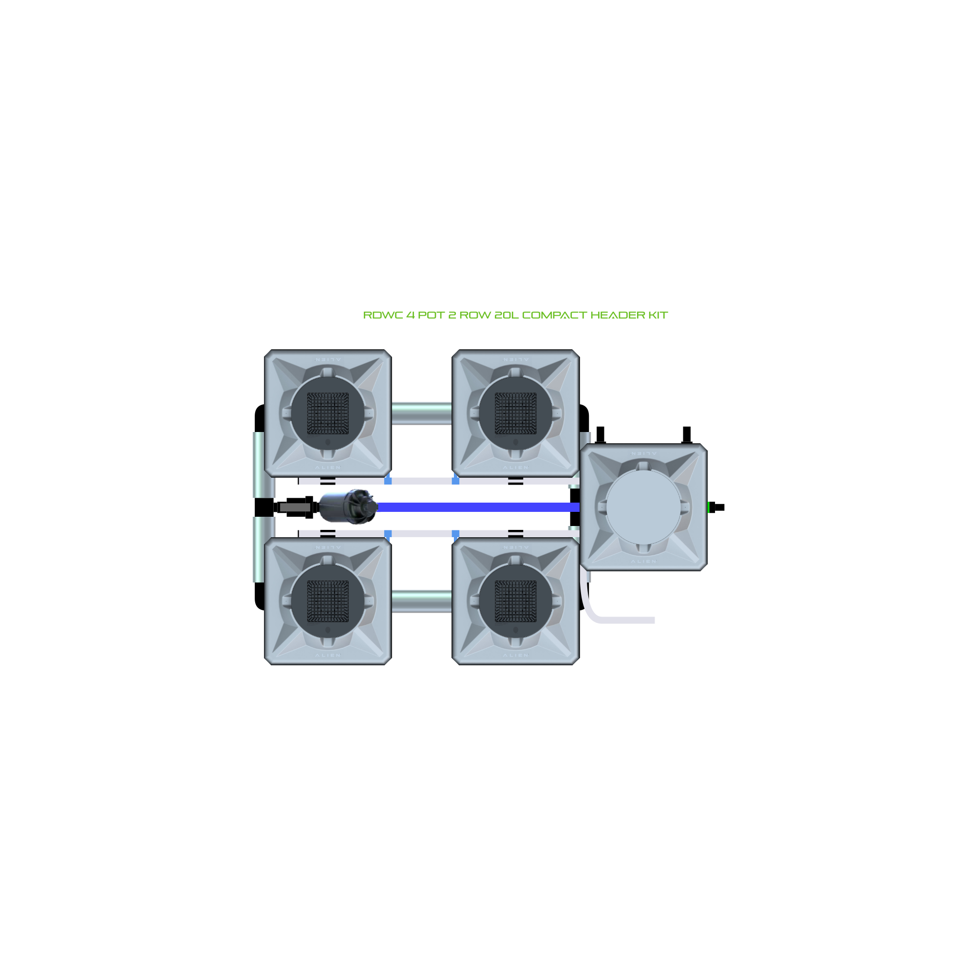 RDWC 4 Pot 2 Row Kit