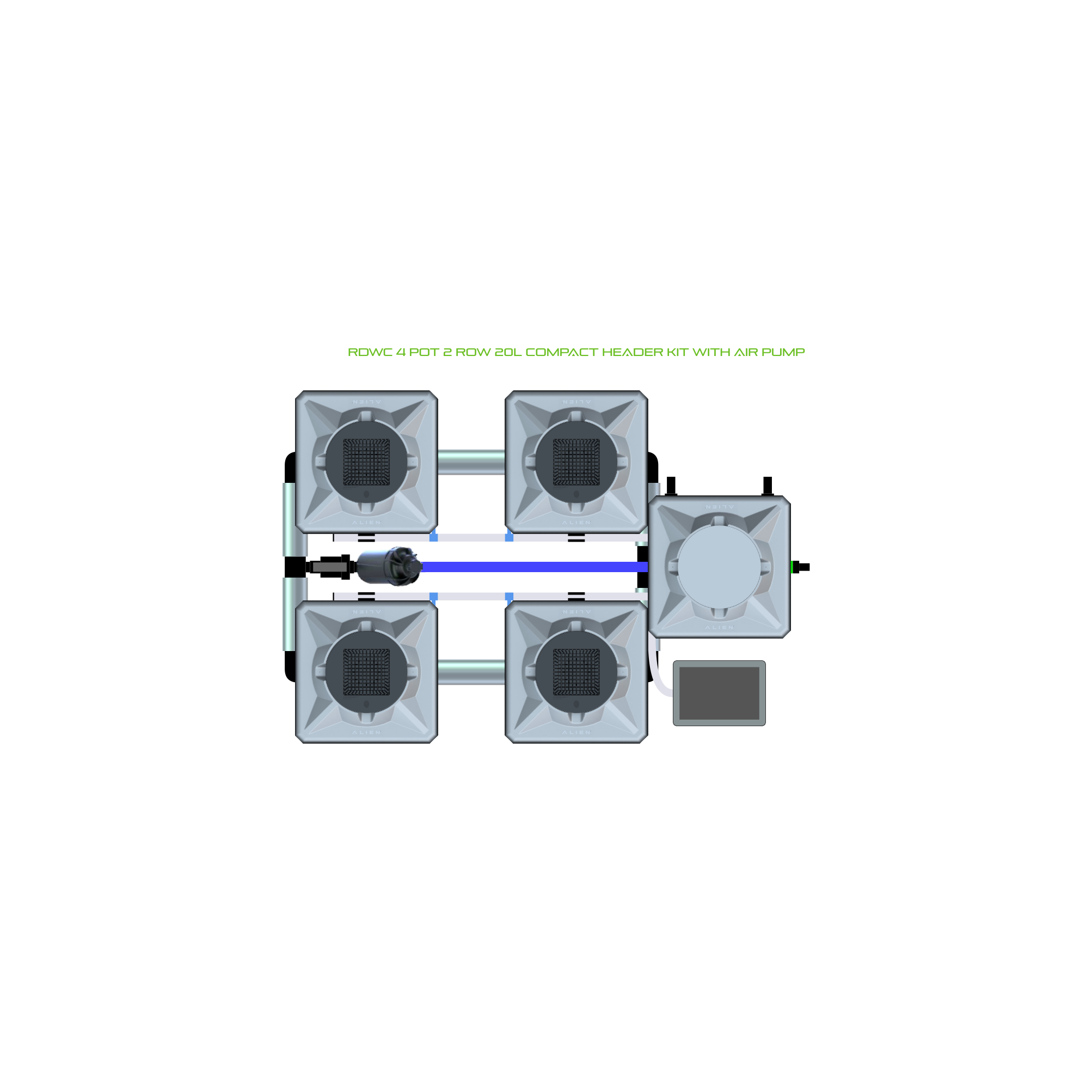 RDWC 4 Pot 2 Row Kit