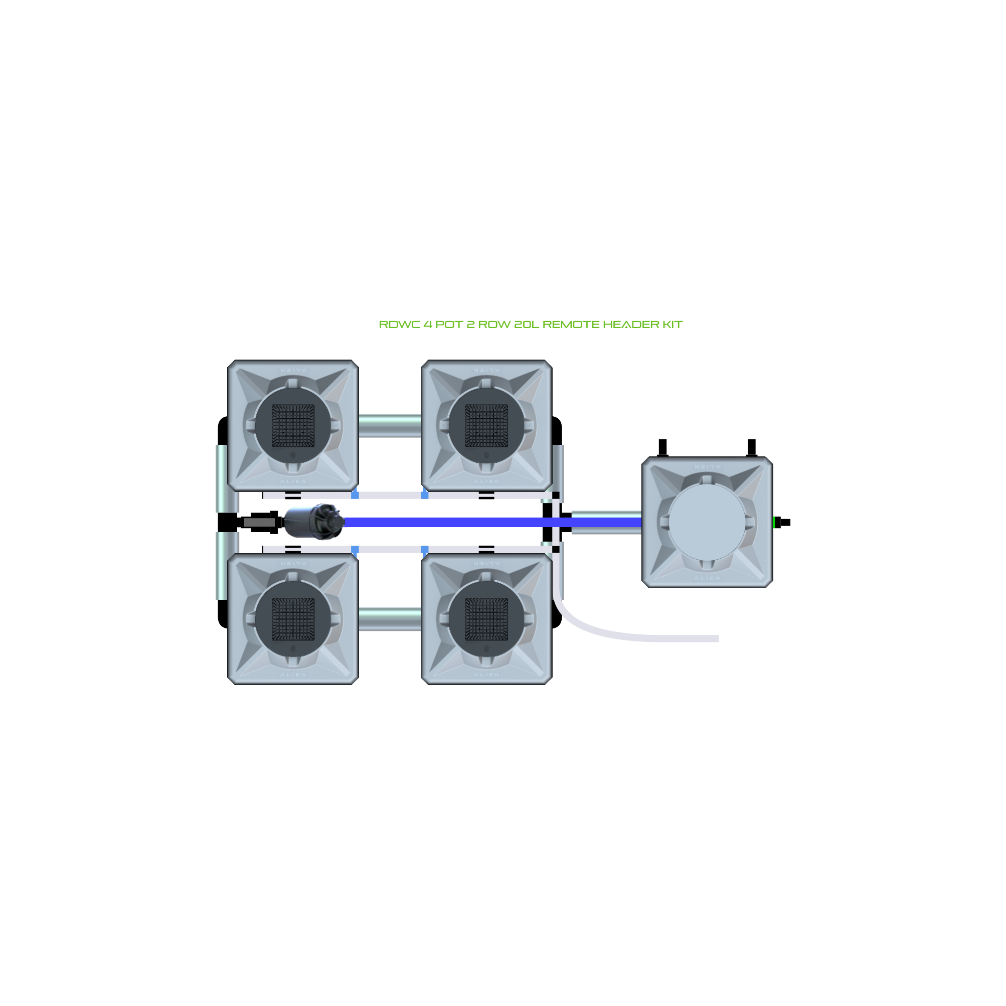 RDWC 4 Pot 2 Row Kit