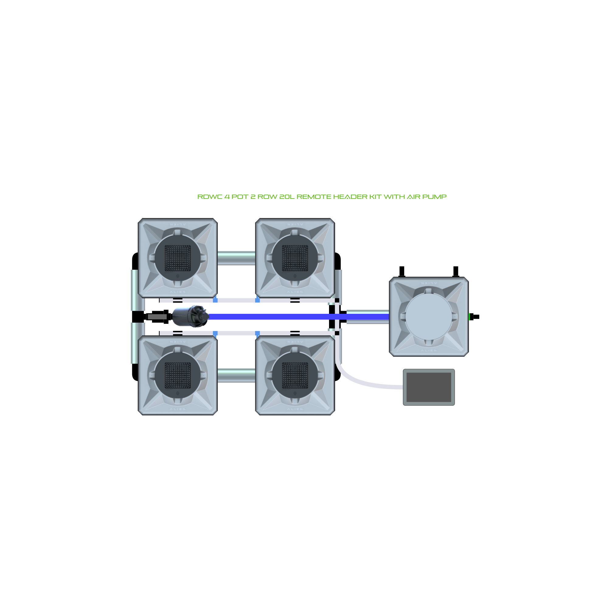 RDWC 4 Pot 2 Row Kit