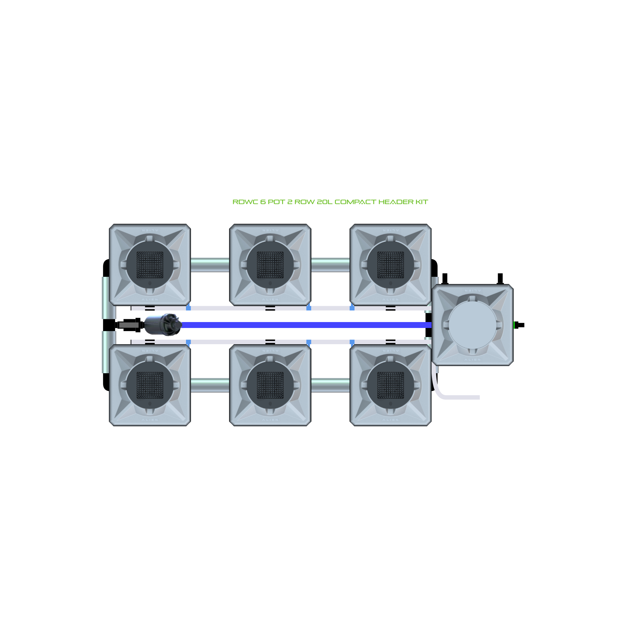 RDWC 6 Pot 2 Row Kit