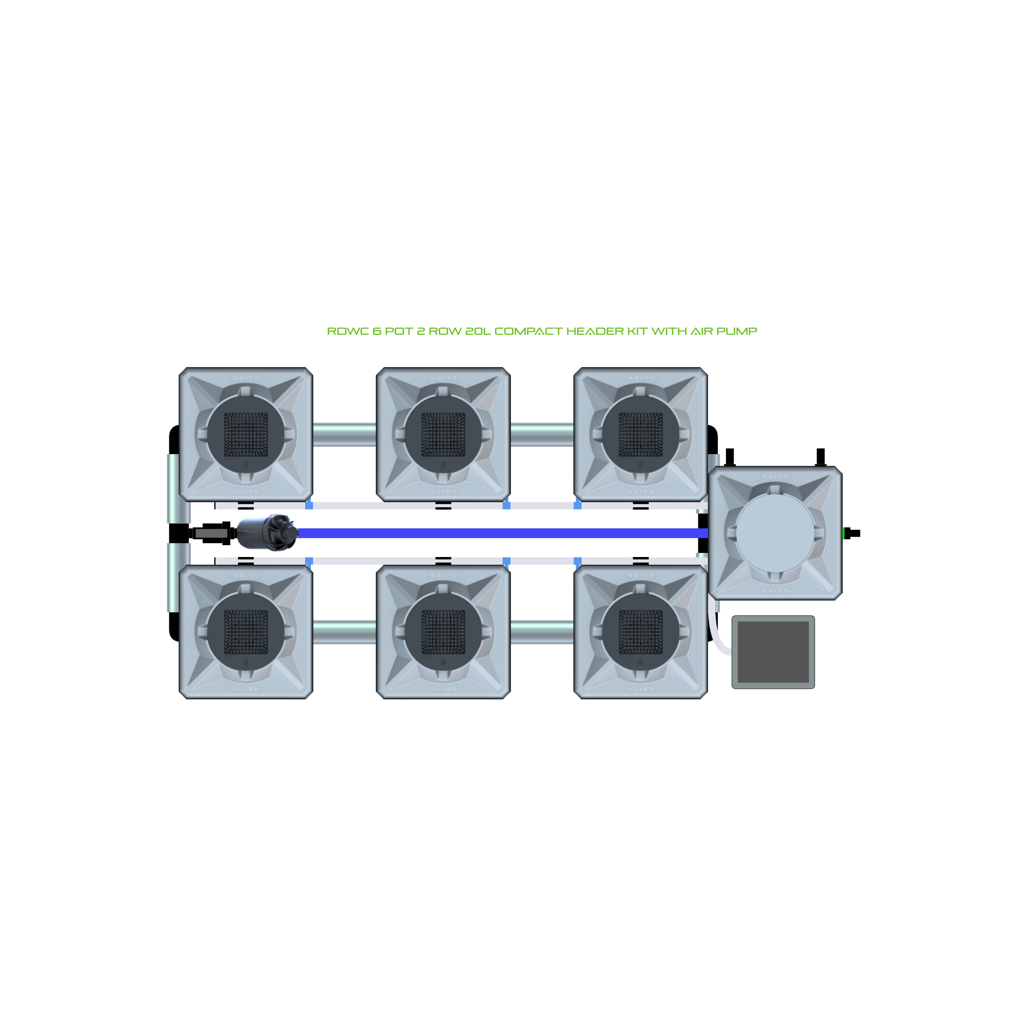 RDWC 6 Pot 2 Row Kit
