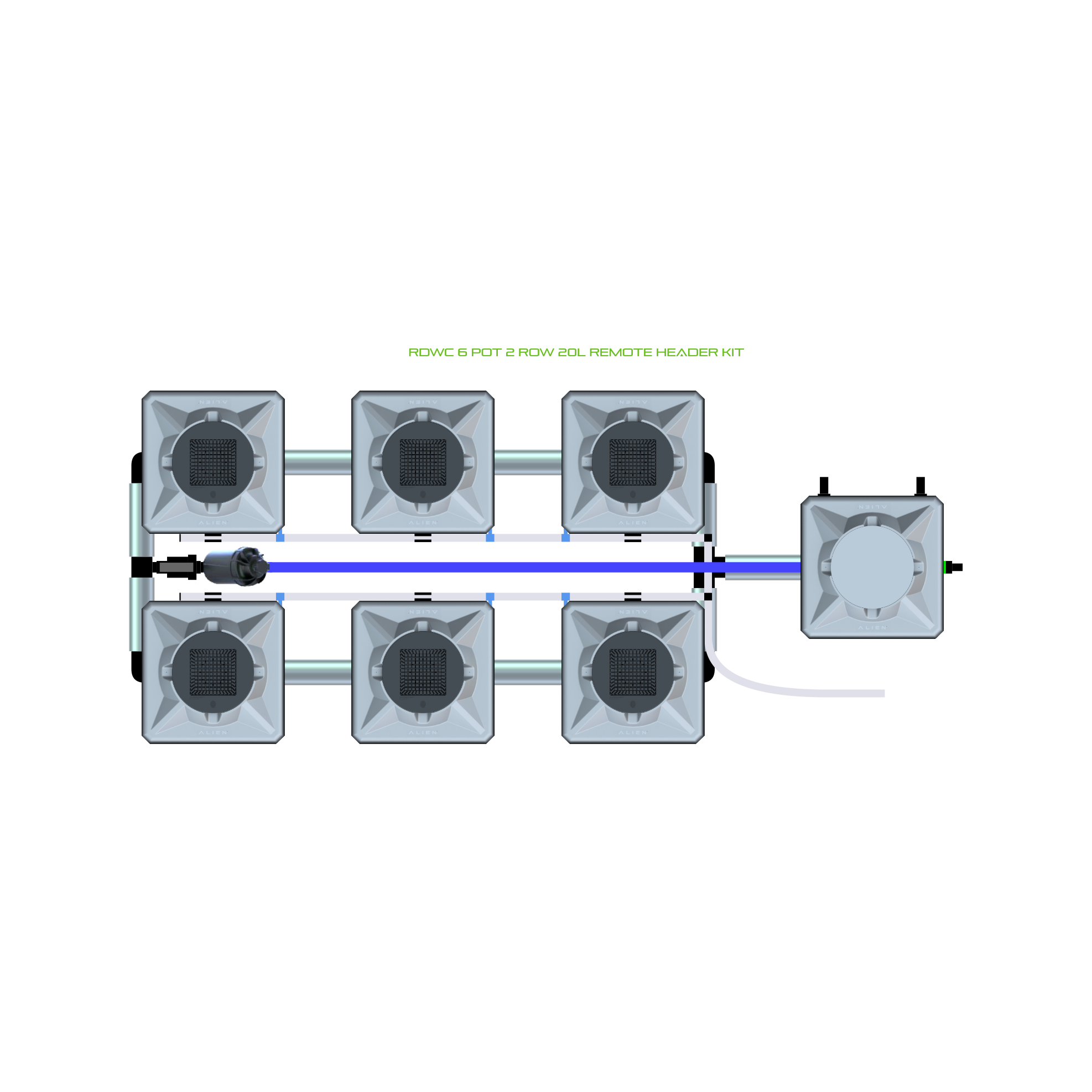 RDWC 6 Pot 2 Row Kit