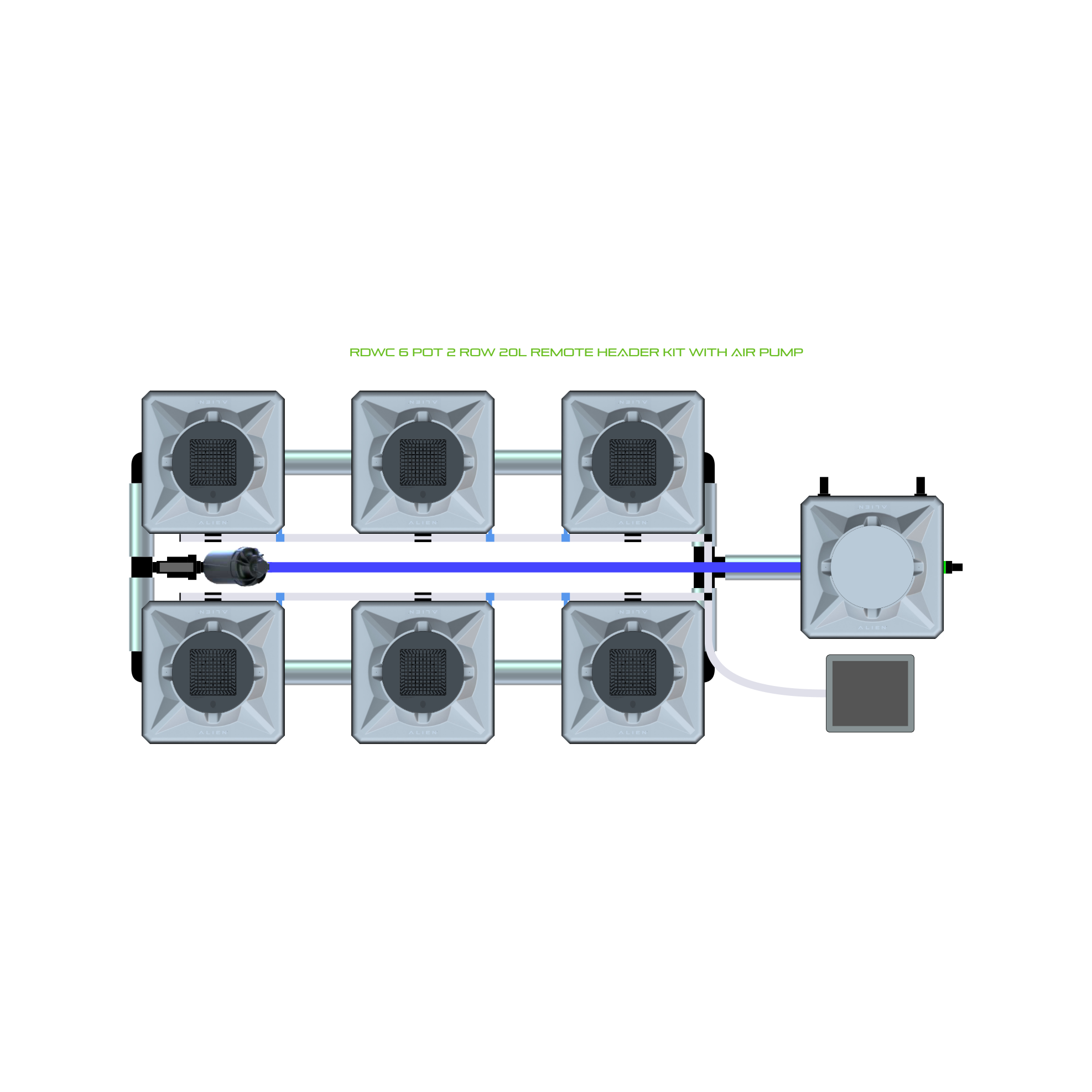 RDWC 6 Pot 2 Row Kit