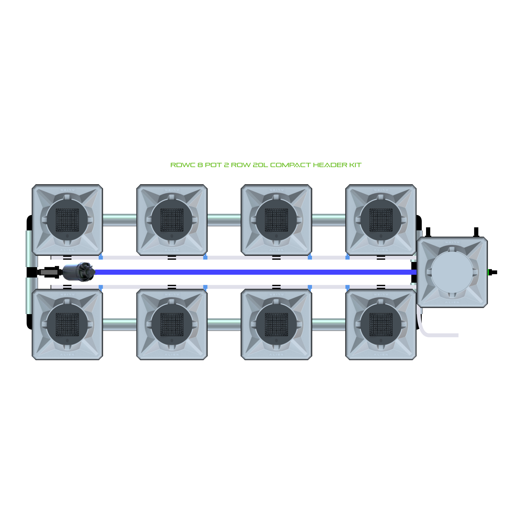 RDWC 8 Pot 2 Row Kit