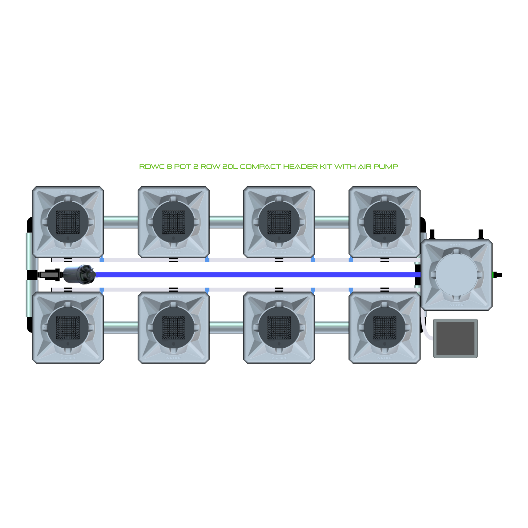RDWC 8 Pot 2 Row Kit
