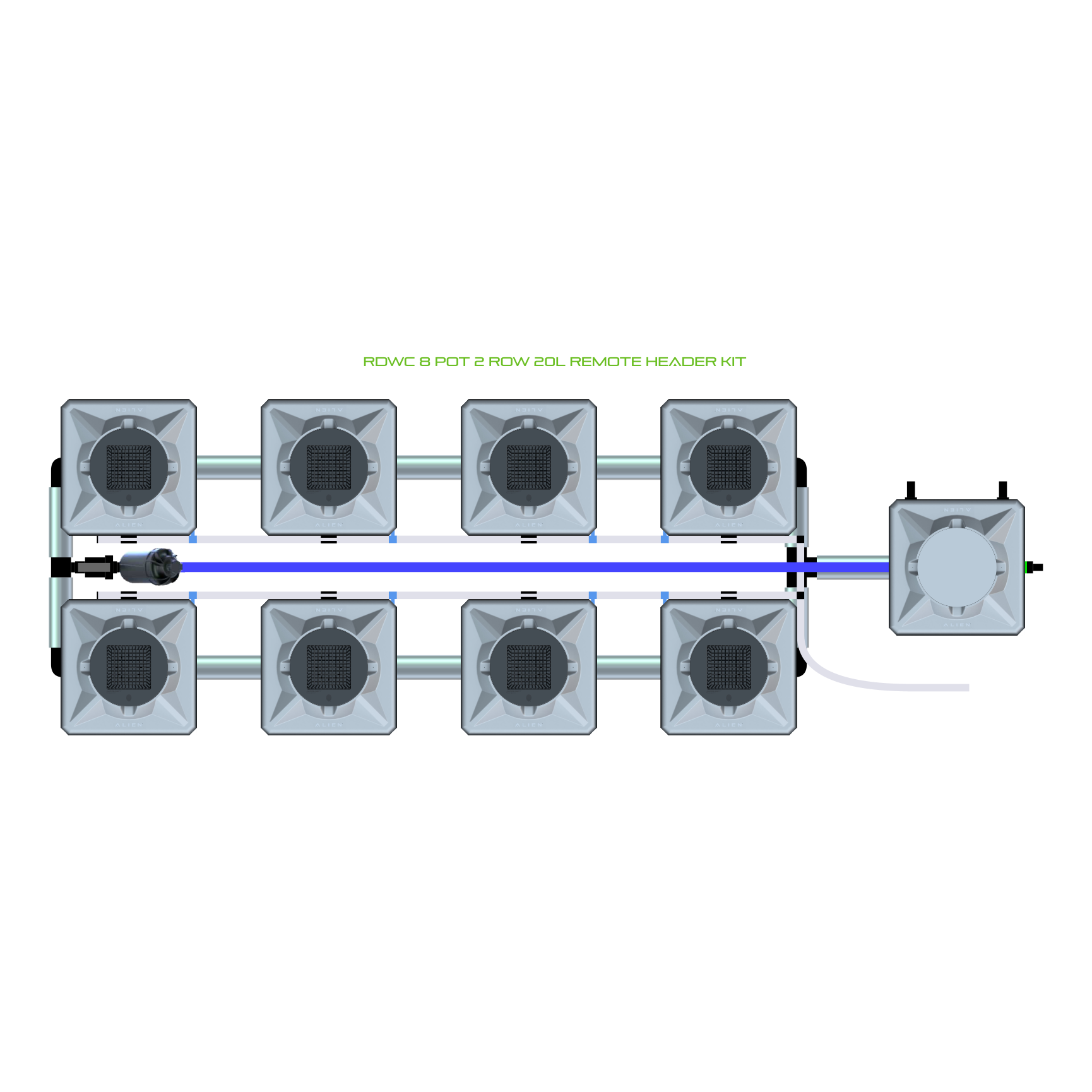RDWC 8 Pot 2 Row Kit