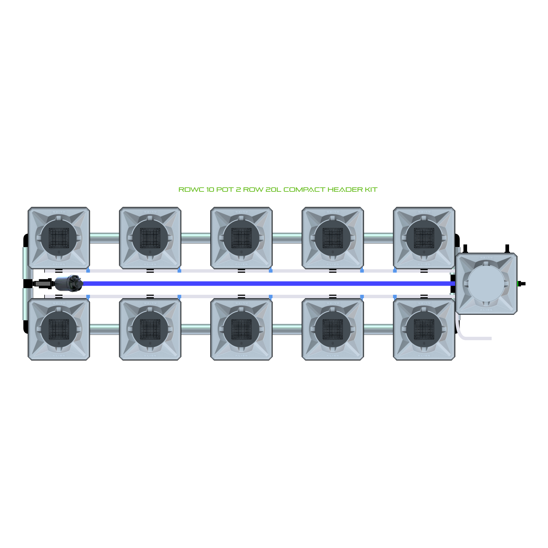RDWC 10 Pot 2 Row Kit