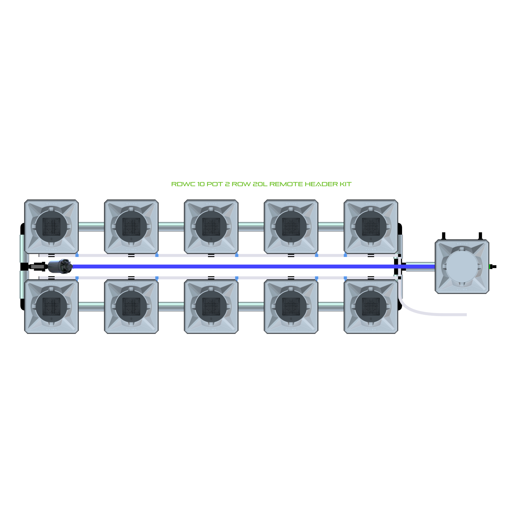 RDWC 10 Pot 2 Row Kit