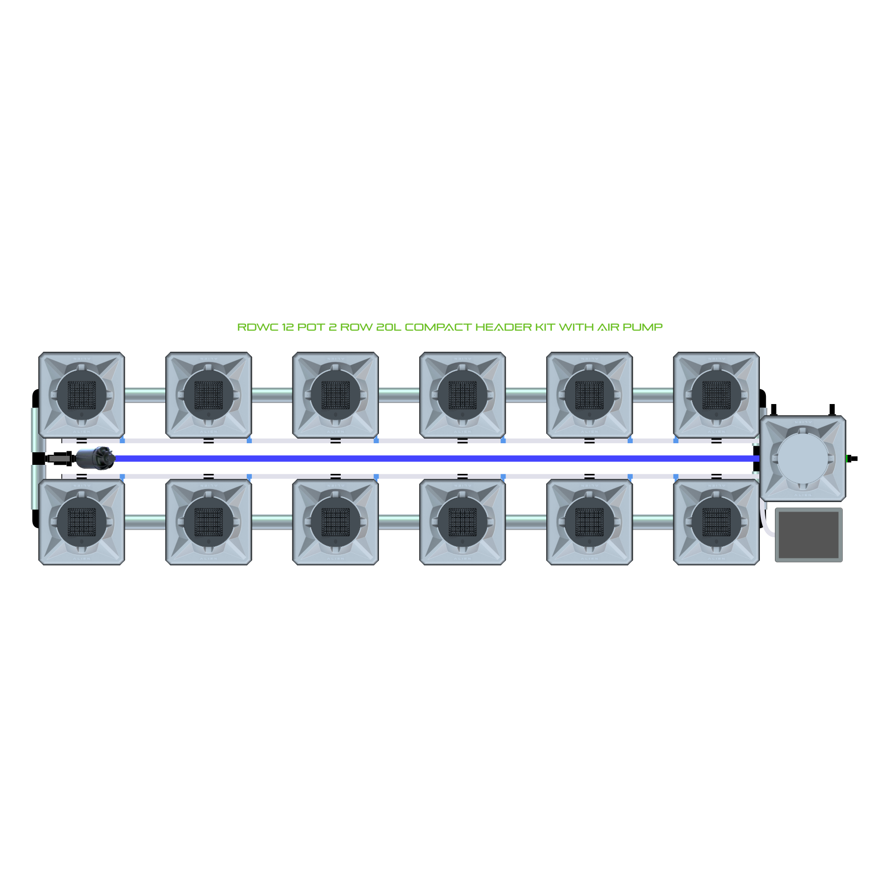 RDWC 12 Pot 2 Row Kit